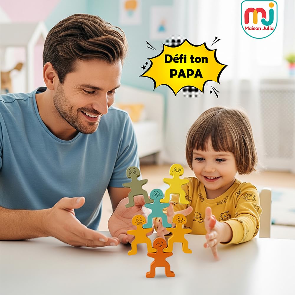 Wer wird die stabilste Hand haben? Gesellschaftsspiel aus Holz zum Stapeln für Kinder und Familie – Feinmotorik Spielzeug Montessori Konstruktion, Reisen, Geschenk zum Geburtstag