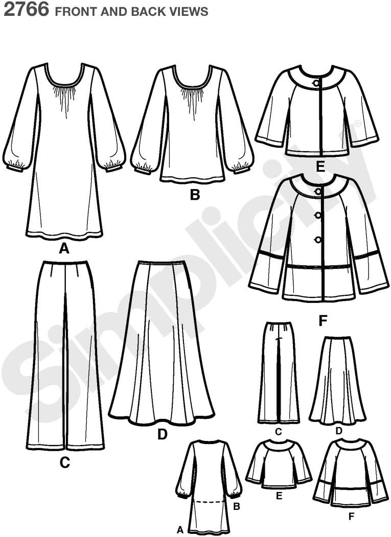 Simplicity Easy-to-Sew Pattern 2766 Misses Pants, Skirt, Jacket and Knit Dress or Tunic Sizes 10-12-14-16-18 image 2