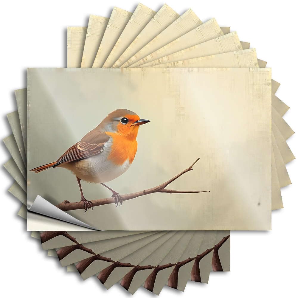 Stickers Guest Bathroom Decor Custom Stickers, Hard Waterproof A Colorful Bird Perched On A Branch. for Hydro Flask | Funny Vinyl Decals for Girl Holiday Gift(12X18CM)