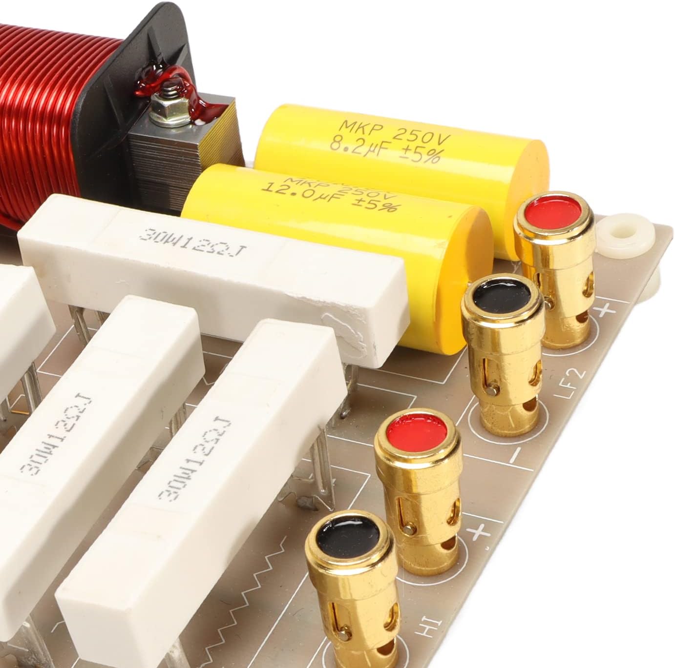 800W 3-Way Speaker Crossover Frequency Divider with Adjustable Treble and Bass for Stage Audio Systems