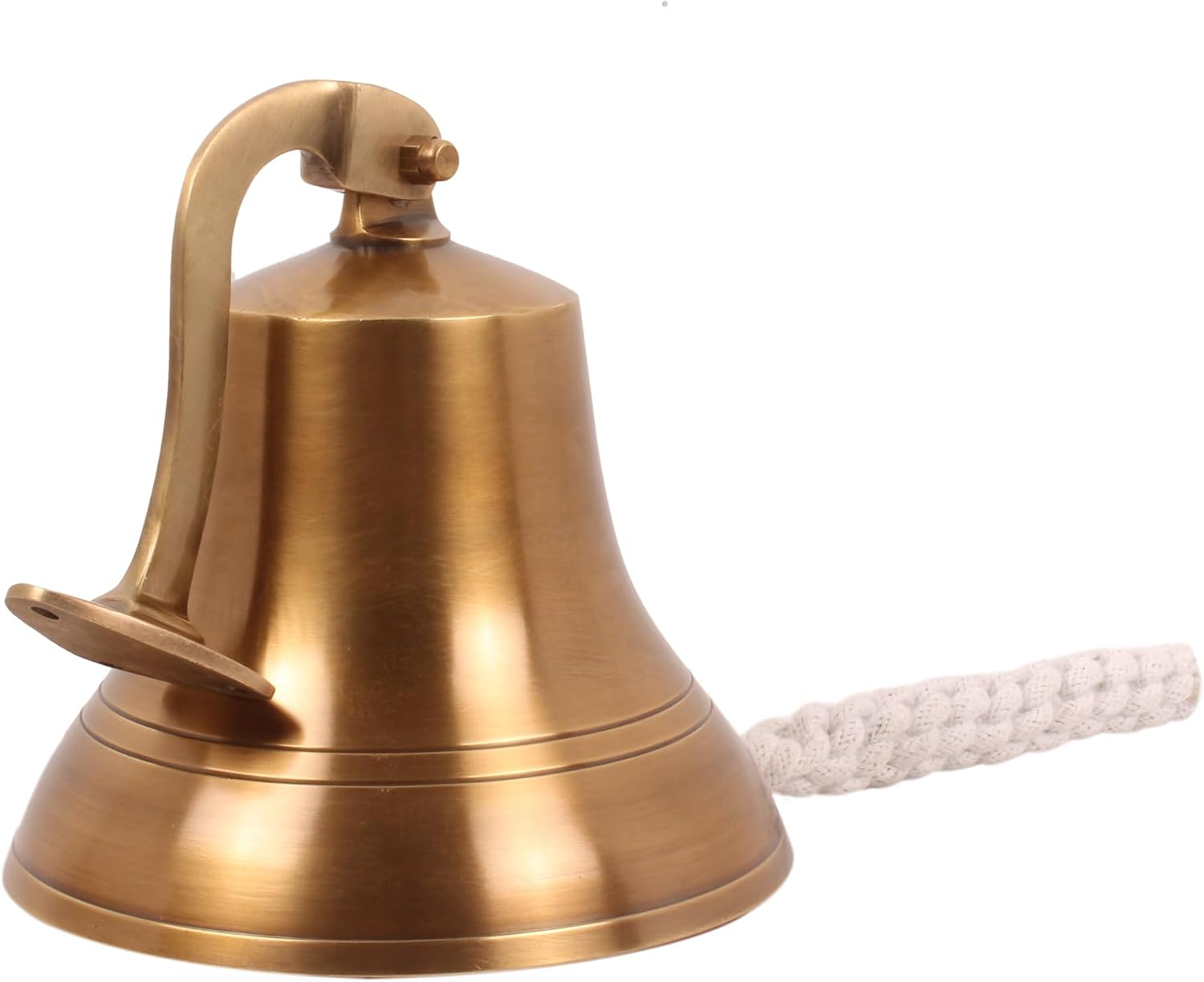 Solid Brass 6" Wall Mounted Nautical Ship Hanging Antique Brass Bell (Happy Hour) Engraved Bell