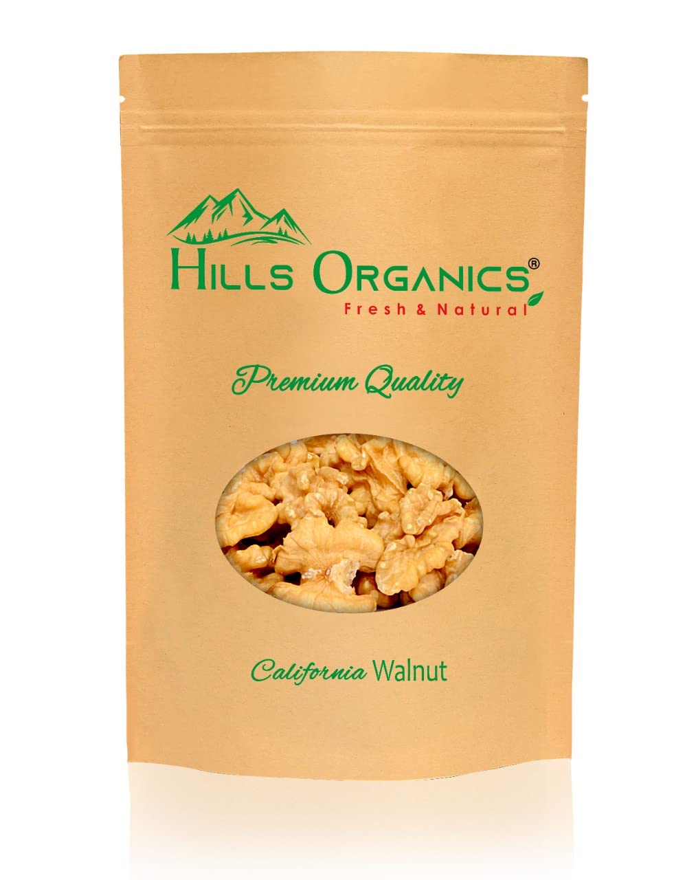 HILLS ORGANICS Kashmiri Walnuts Kernels (Akhrot) | 100% Fresh & Natural Without Shell Akhrot Giri Dry Fruit | Rich in Protein & Iron | Low-Calorie Nut | Nutritious & Delicious Nuts | Hygienically Packed | Healthy Snacks for Adults & Kids (200 gms)