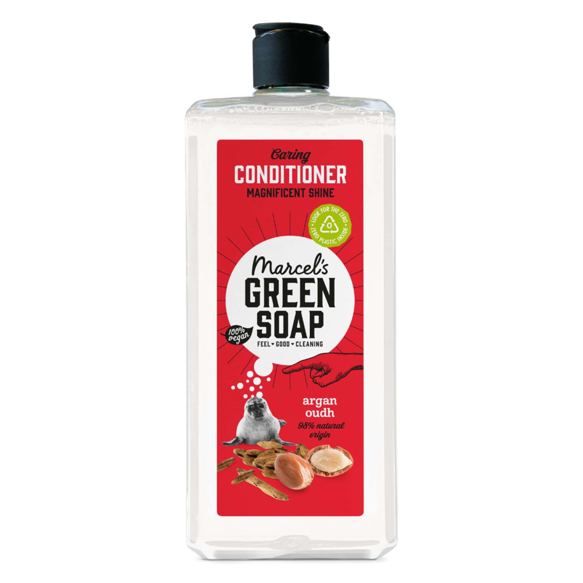 Marcel's Green Soap - Caring Conditioner Argan & Oudh - Liquid Hair Conditioner - Microplastic-free formula - Vegan - 300 ml