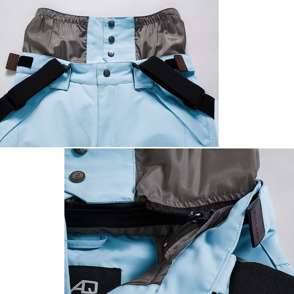 Wygwlg Giacca da sci e pantalone da neve delle donne, caldo impermeabile antivento tuta da snowboard colore brillante giacca da snowboard con cappuccio e pantalone invernale neve