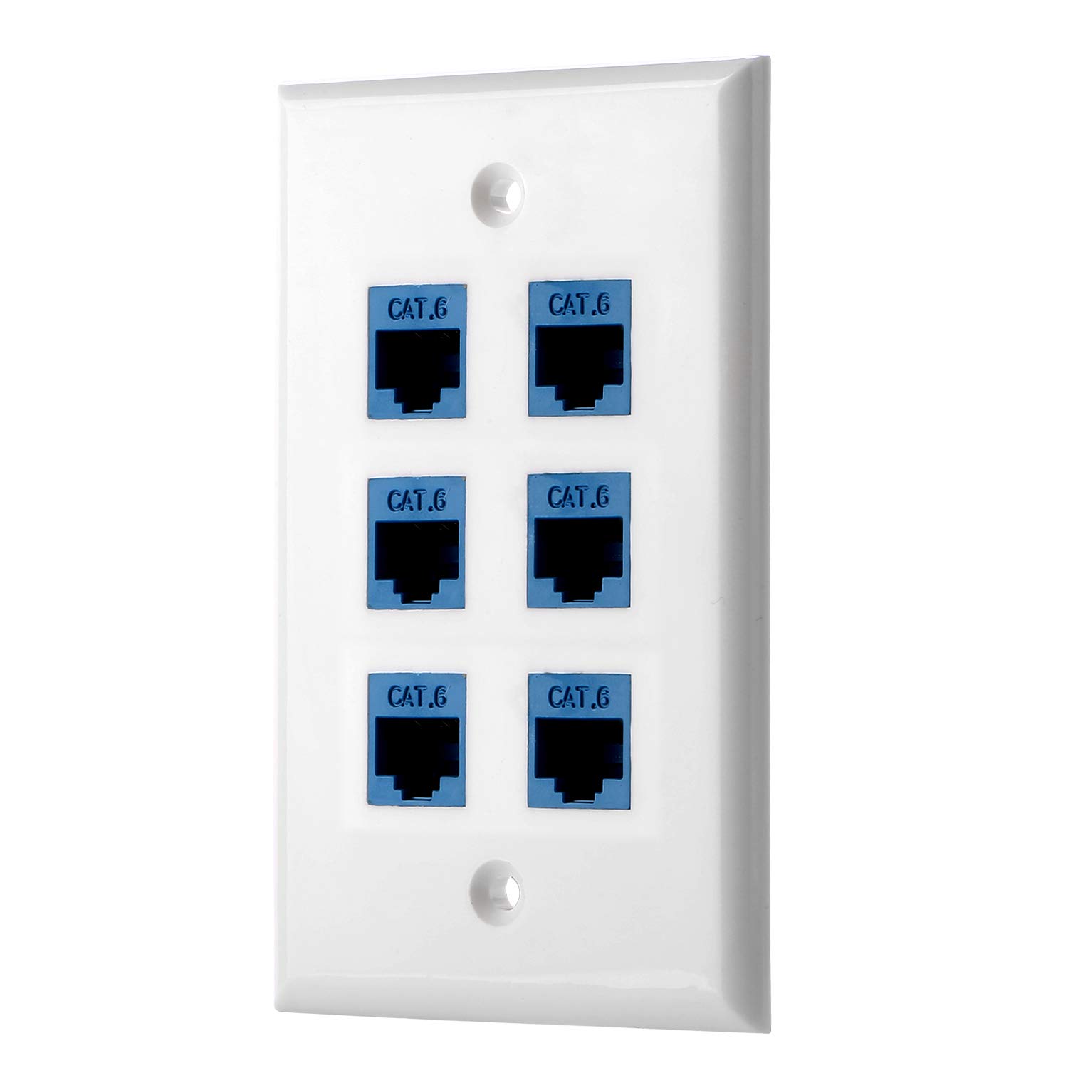 Cat6 Wall Plate - 6 Port Female to Female -1