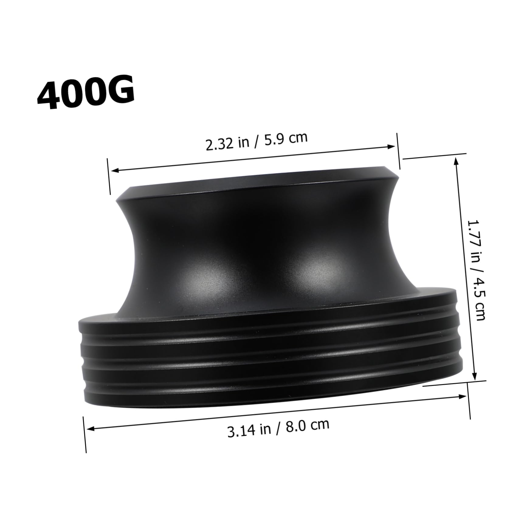 Stabilizzatore per Giradischi in Alluminio Nero 400g per Vinili Funzione Anti-vibrazione e Miglioramento Qualità Audio per Dischi in Vinile