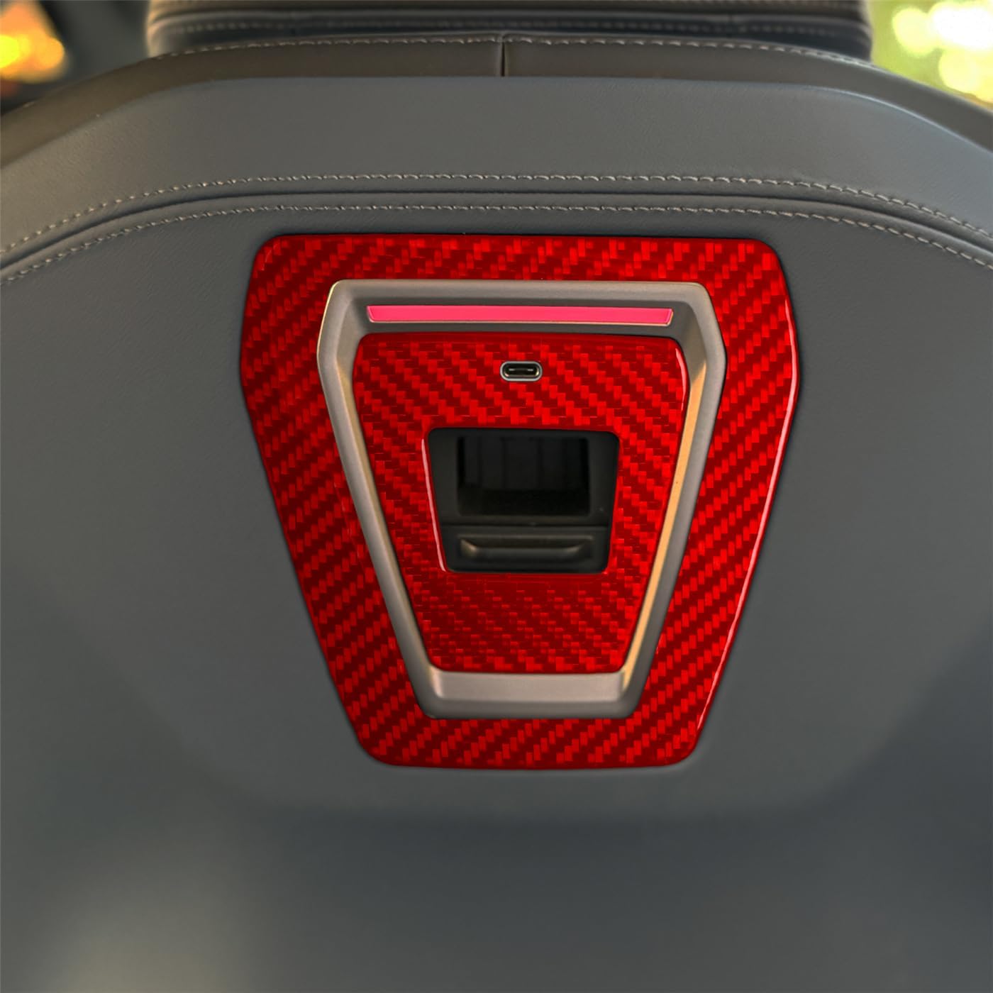 5 Series i5 G60 G68 2024-2025 Compatible with Car Interior Self Adhesive Dashboard Decal Carbon Fiber Red Sticker A56 (Rear Central Controls Type D)