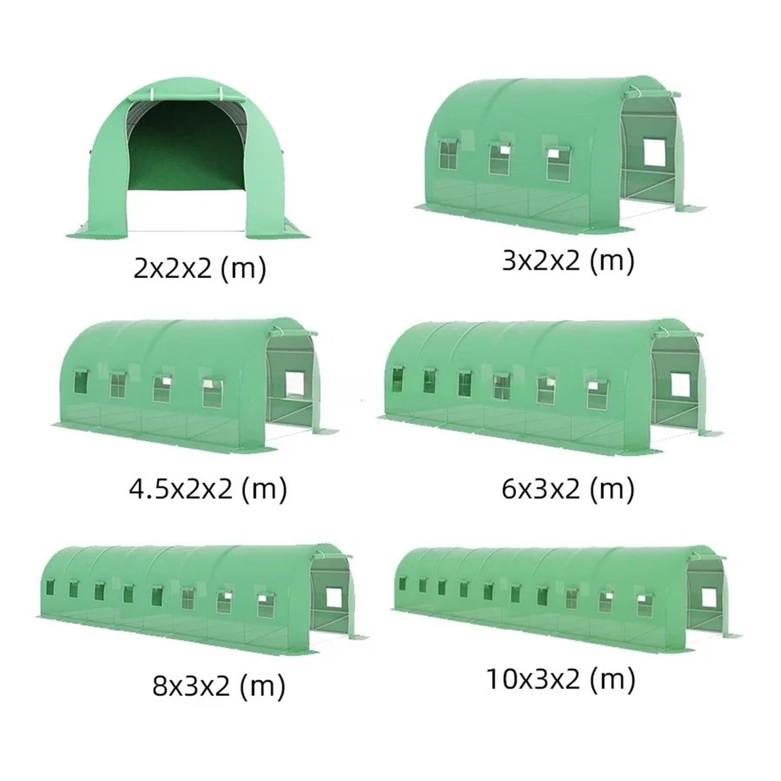 GewäChshaus Treibhaus Tomatenhaus Faltbarer wachsender Raum-Kleiner Gewächshaus-Plastikschuppen-Einzelspanne for Erdbeere(White,2x2x2m-19mm Tubes)