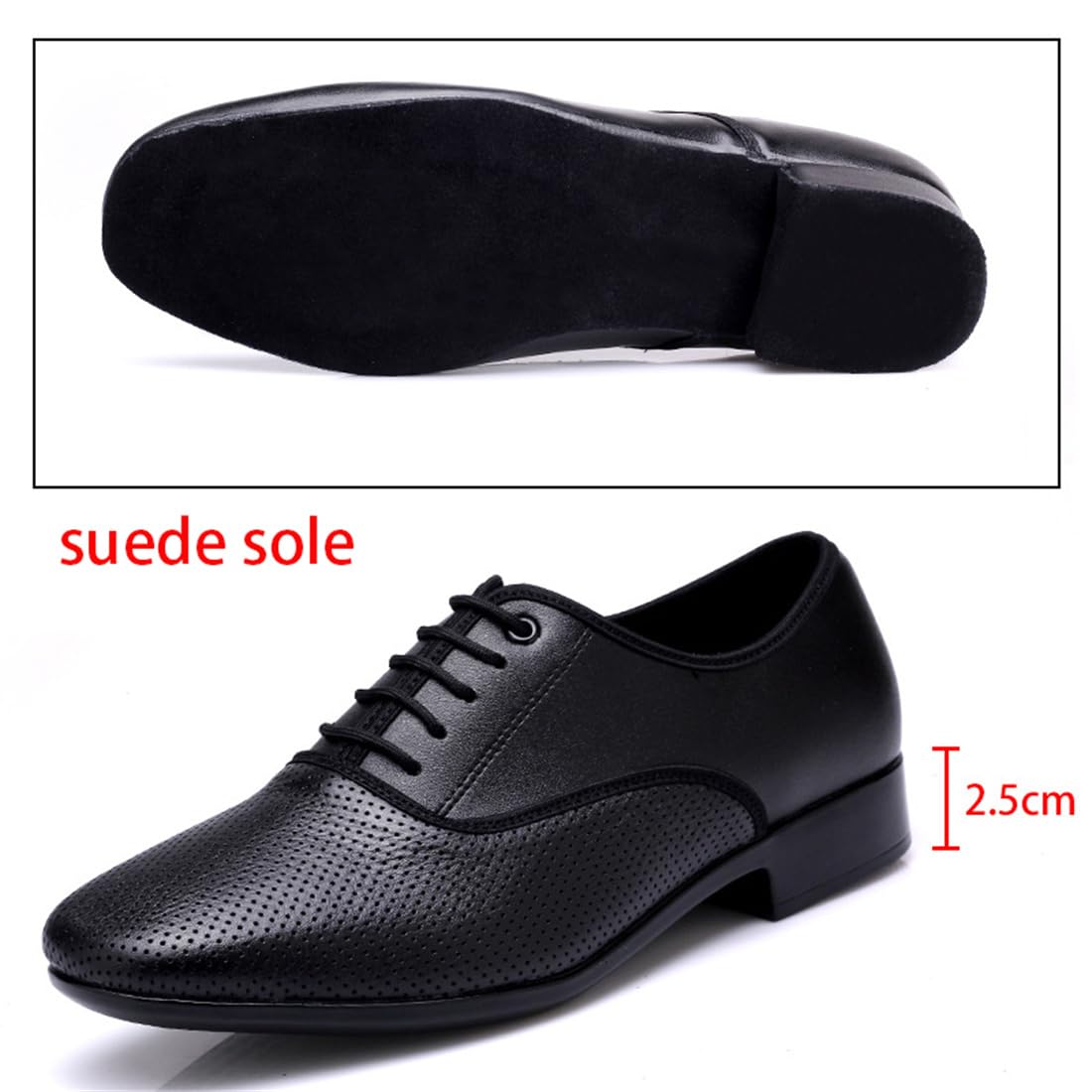 VEACAM Zapatos de Baile de Salón Hombre Cuero Tango Salsa Latino Práctica Profesional