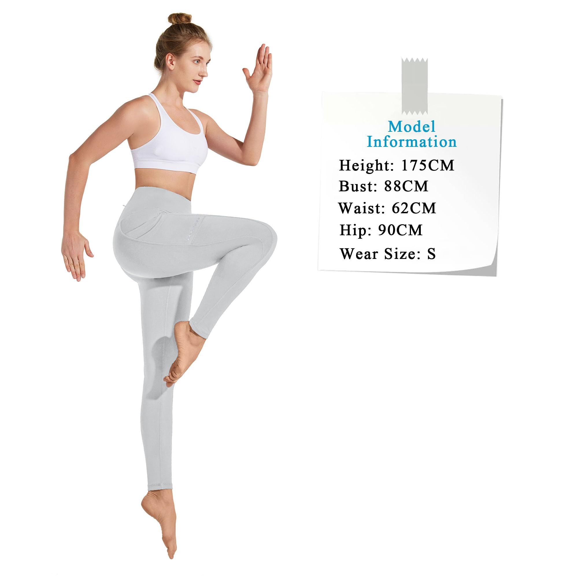 BAYGE Leggings Sportivi Termici da Donna Vita Alta Foderati in Pile Impermeabili e Opachi Controllo della Pancia Slim Fit Pantaloni da Yoga Pantaloni Sportivi Pantaloni in Felpa con Tasche