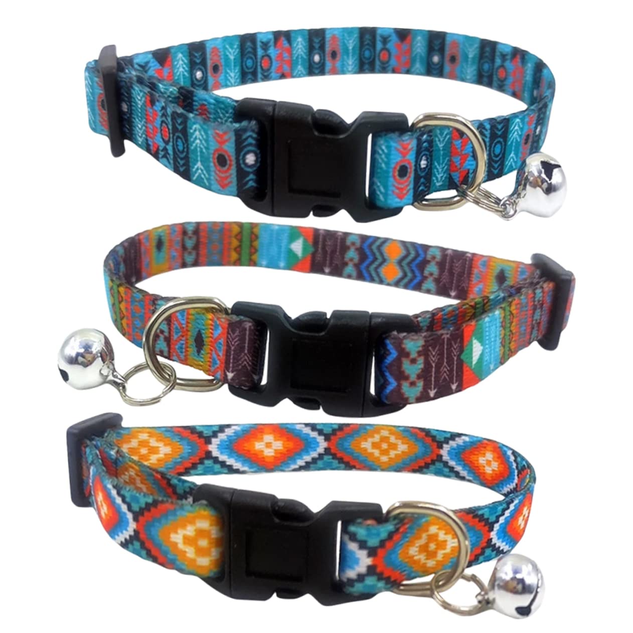 minkissy Lot de 12 Colliers décoratifs pour Chaton - Collier d'extérieur pour Chat - Collier pour Chat - Cloches pour Chiens de Taille - Résistant à l'usure - Collier en Polyester avec