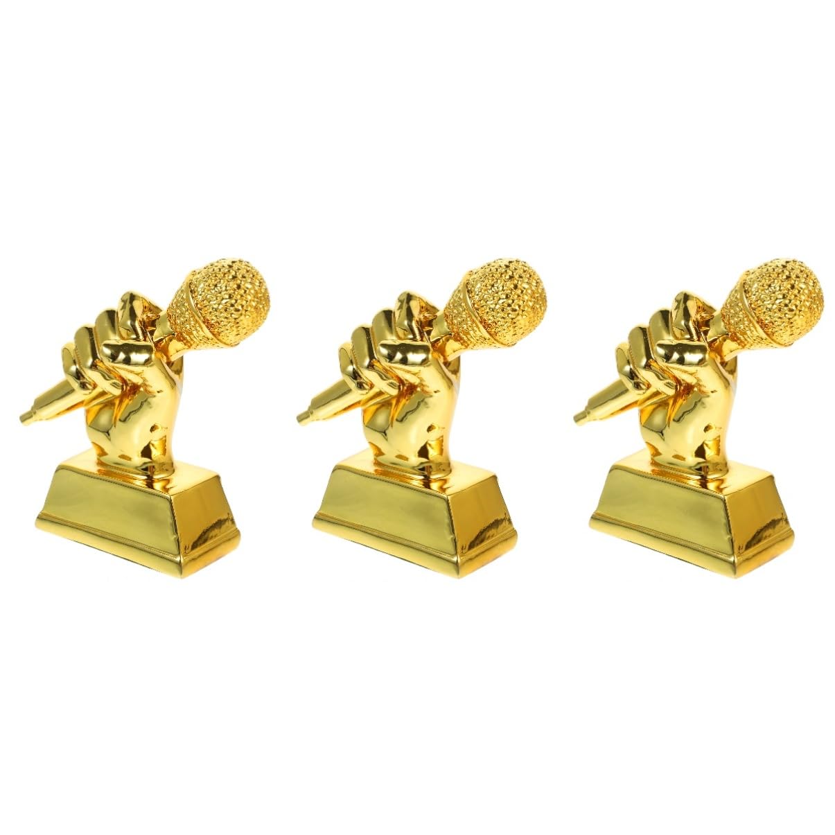 Gadpiparty 3pcs Creative Decor Award Speech for Cup Mic Kindergarten Competition Trophy Decoration Model Kids Modeling Birthday Accessories Hand Trophies Resin Souvenir Music Host