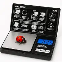 Balança Digital de Precisão 0,01g a 500g Compacta e Portátil com Visor LCD - " Função Tare" 2 Pilhas Inclusas, Facilidade e Praticidade em um Só Lugar