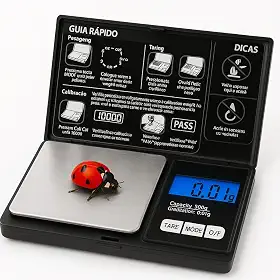 Balança Digital de Precisão 0,01g a 500g Compacta e Portátil com Visor LCD - " Função Tare" 2 Pilhas Inclusas, Facilidade e Praticidade em um Só Lugar