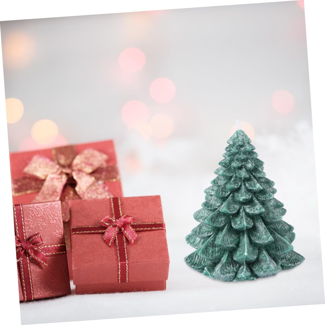 Xmas Christmas Tree Candle Handmade Wax Green Wax Party Decor