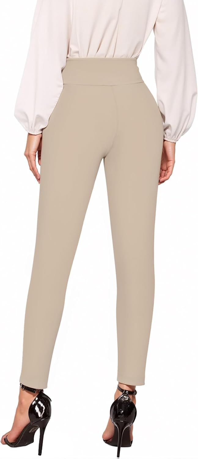 Hybrid & Company Women Stretch Skinny Dress Pants Nylon Ponte Pull On Office Leggings Trousers - Image 2