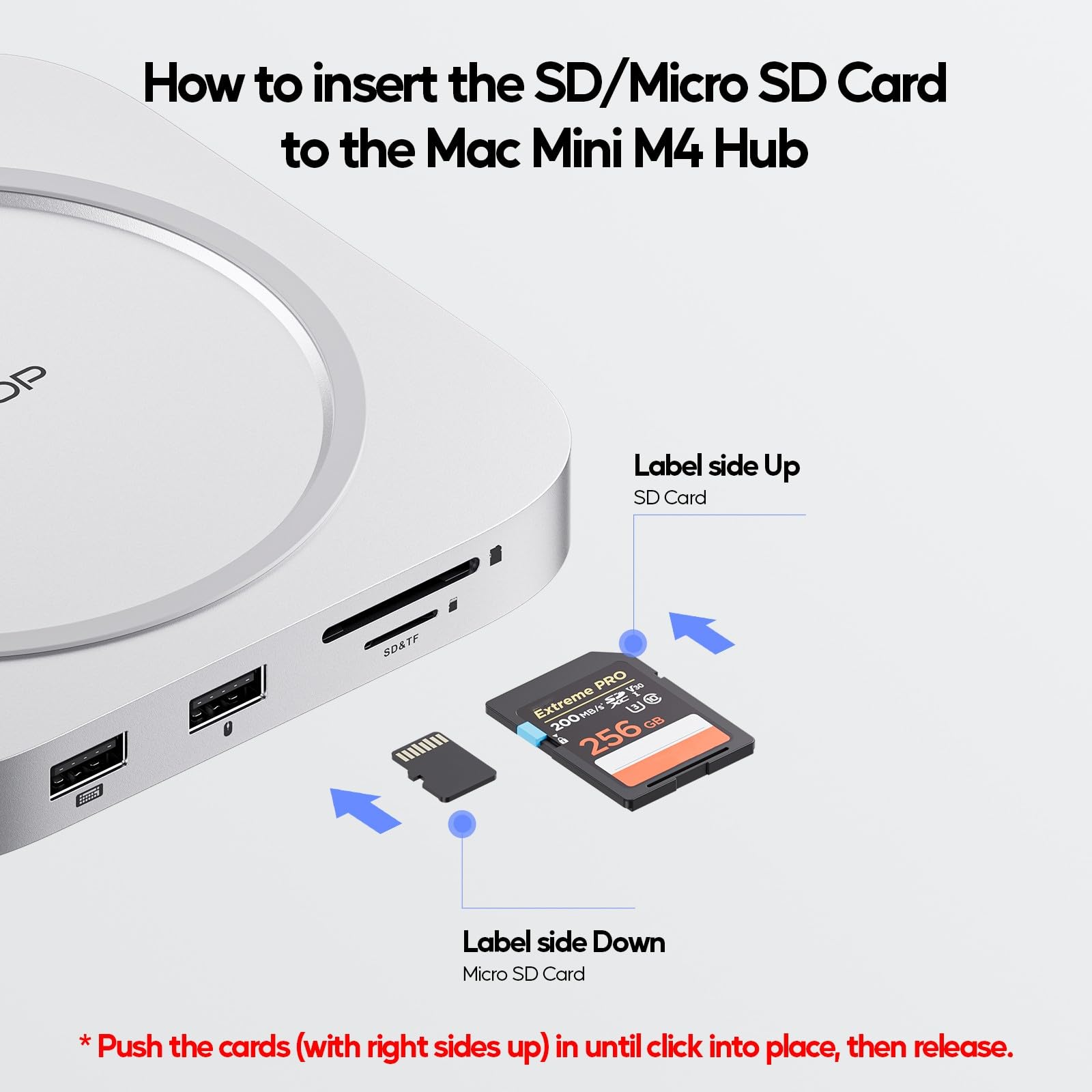 Mac mini M4 Dock z obudową SSD 4TB (SSD nie jest w zestawie), akcesoria hub USB C dla Mac mini 2024 M4 Pro z HDMI 4K 60Hz, 3 x USB A 2.0, SD/TF, audio/mikrofon
