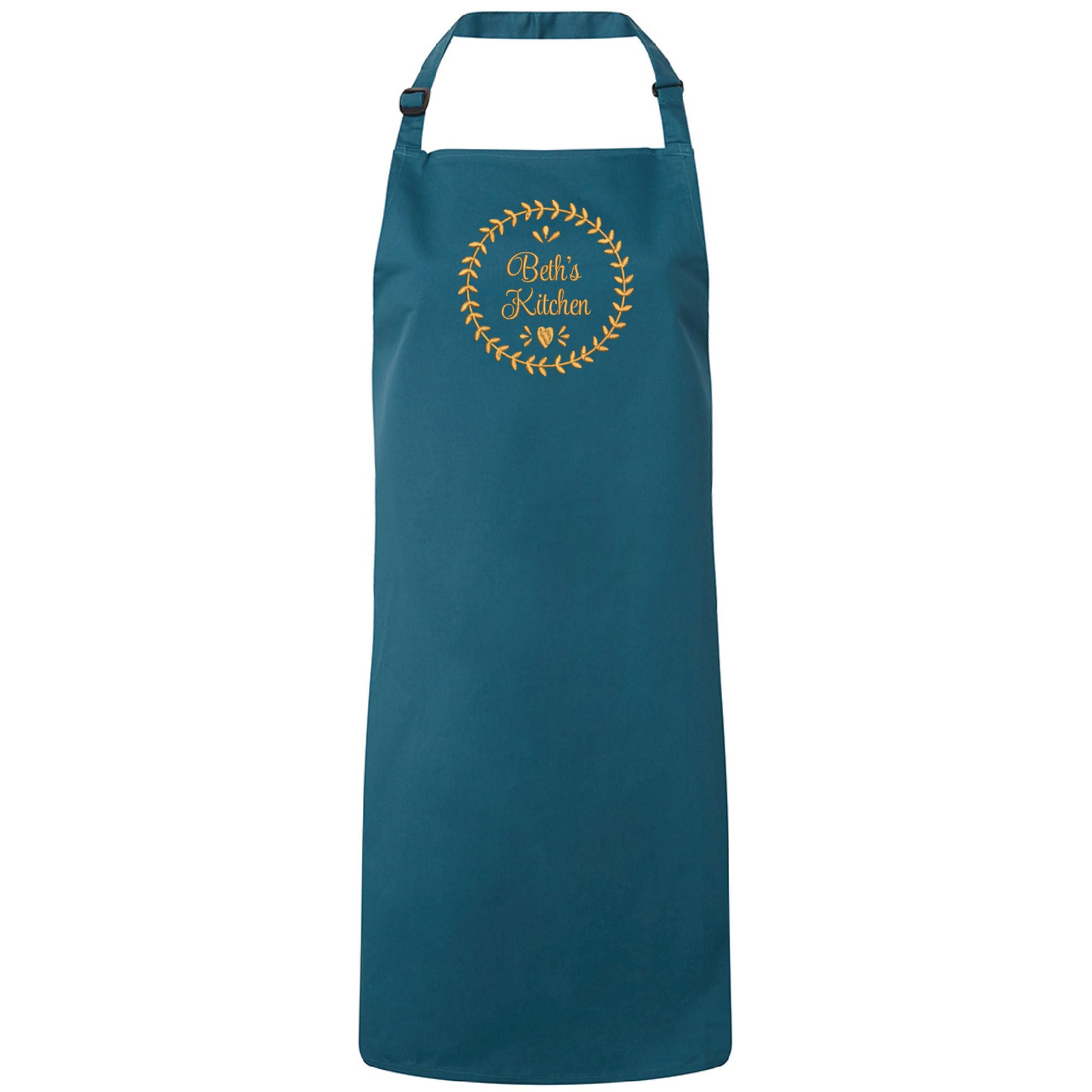 Personalised Embroidered Apron Ladies Apron/Baking Apron/kitchen Apron/Mother's Day Gift/Birthday Gift 15 Colours Avalable (Teal)
