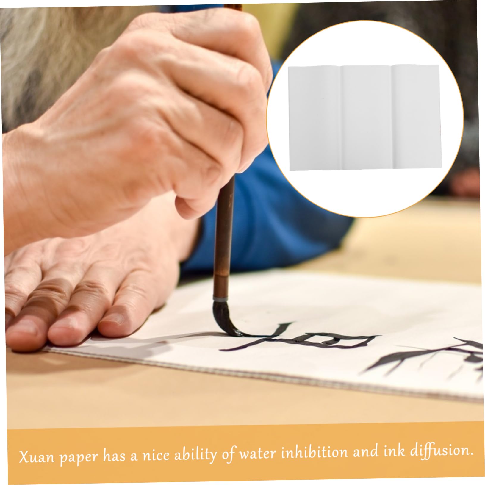 KOCKSHION Papier à Peindre Xuan Rectangulaire 45x69cm 100 Feuilles Blanc Naturel pour Calligraphie Débutants et Amateurs Entraînement Artistique et Aquarelle la Maison L'école
