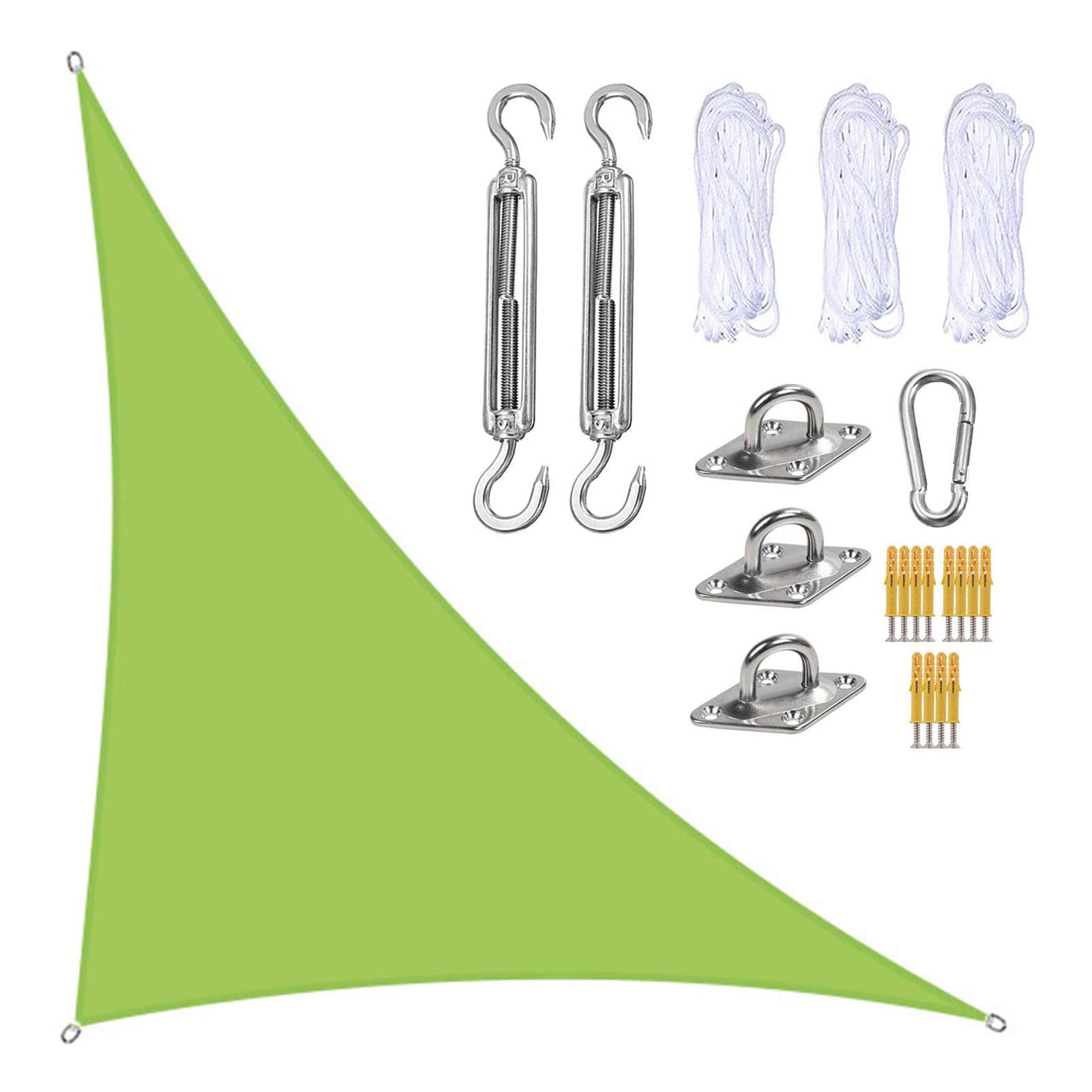 Voile d'ombrage triangulaire imperméable haut de gamme en acier inoxydable pour terrasse