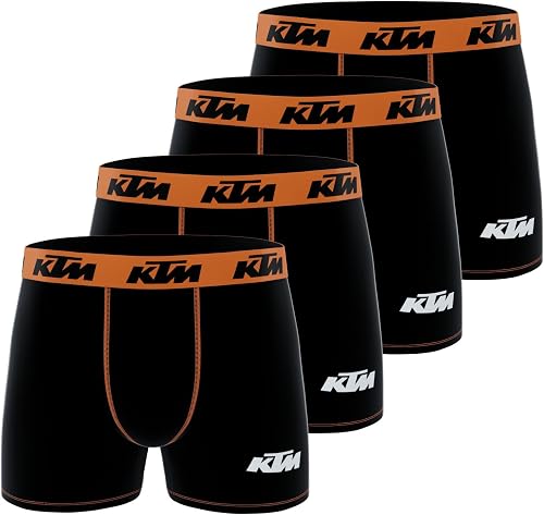 KTM Boxer Caleçon Homme, Lot de 4, Noir Unio (L)