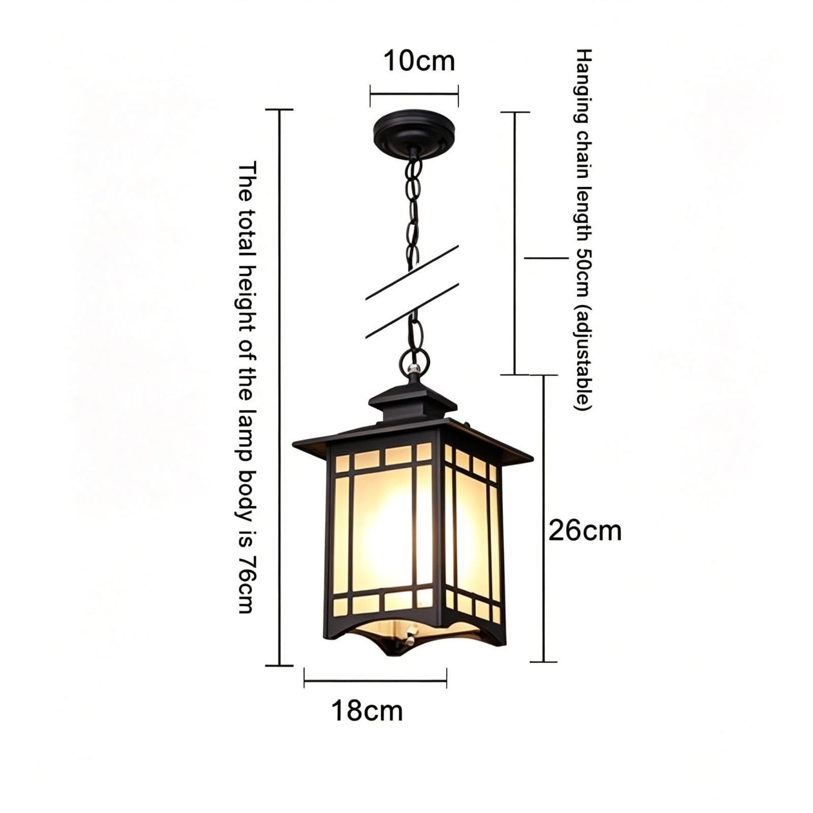 Lampada a sospensione for esterni, lanterna sospesa nera vintage