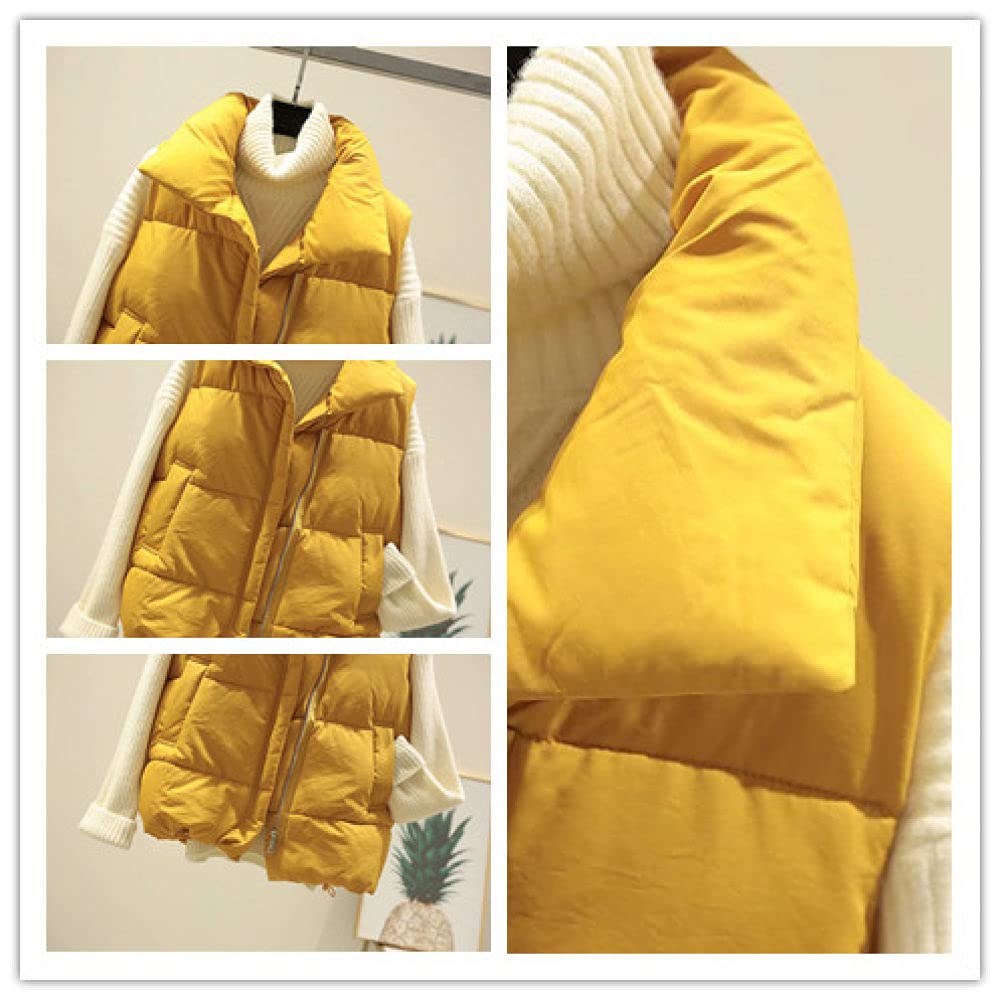 Chalecos Exteriores Para Mujer,Weste Damen Chaleco Ligero Acolchado Beige Con Solapa Chaleco Cálido Acolchado Casual Steppweste Abrigo De Invierno Sin Mangas Para Mujer Oficina Adolescente Deporte