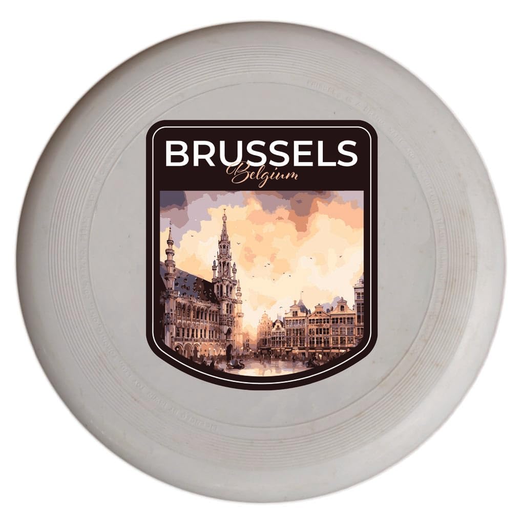 Brussels Belgium Town Square Design Souvenir Flying Disc 4-Pack