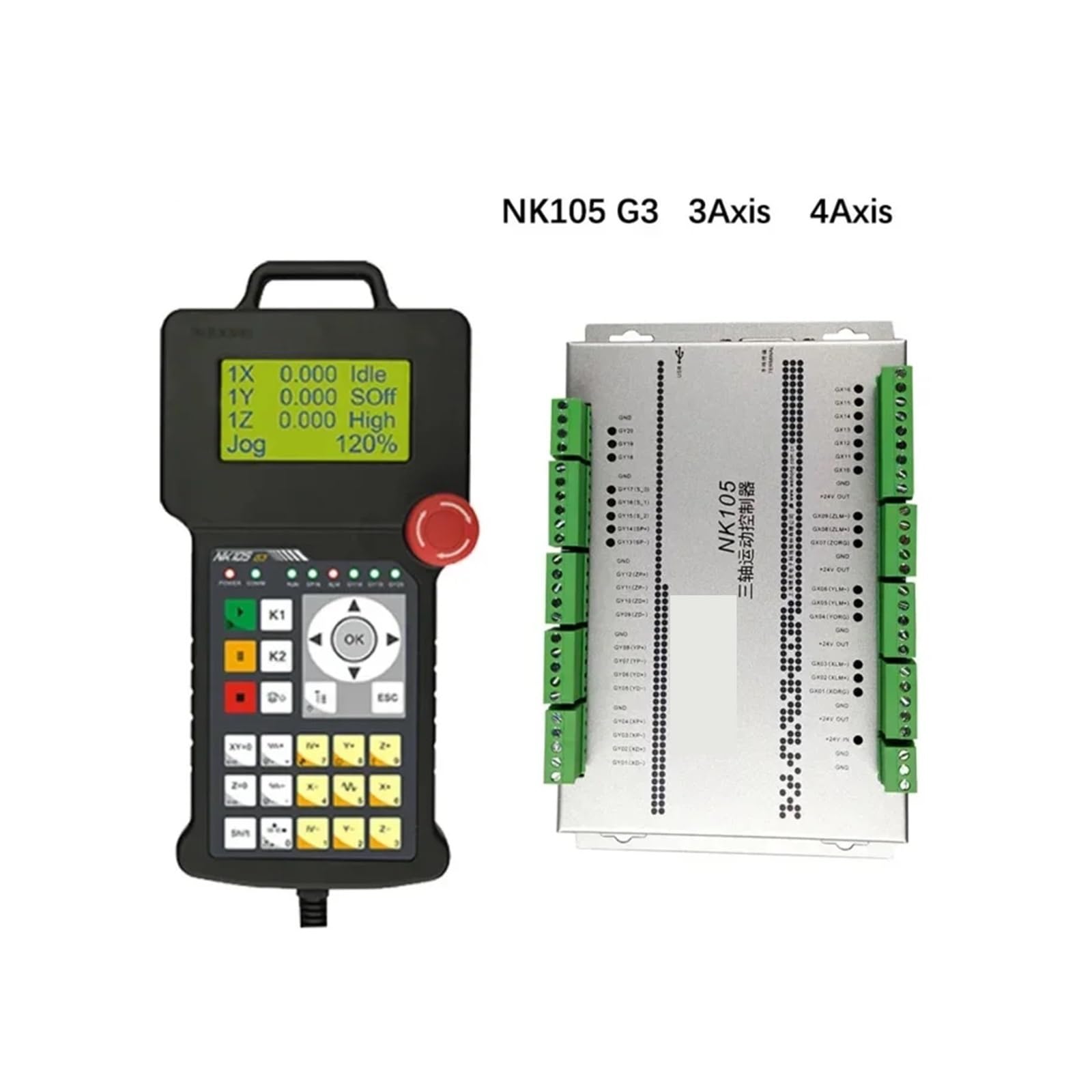 NK105 G2 G3 DIY - de control de movimiento CNC de 3 y 4 ejes for máquina de grabado de carpintería, controlador sin conexión tipo manija Para máquinas de grabado y fresado CNC(G3 4Axis)