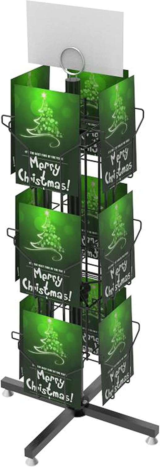 11702 FixtureDisplays 14 X 14 X 30" 12 Vertical Pockets Spinning Greeting/Post Card Rack 11702NEW-NPF