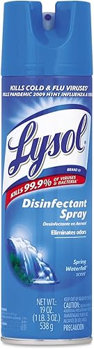 Lysol Spray desinfectante, desinfectante y antibacteriano, para desinfectar y desodorizar, cascada de primavera, 19 onzas líquidas