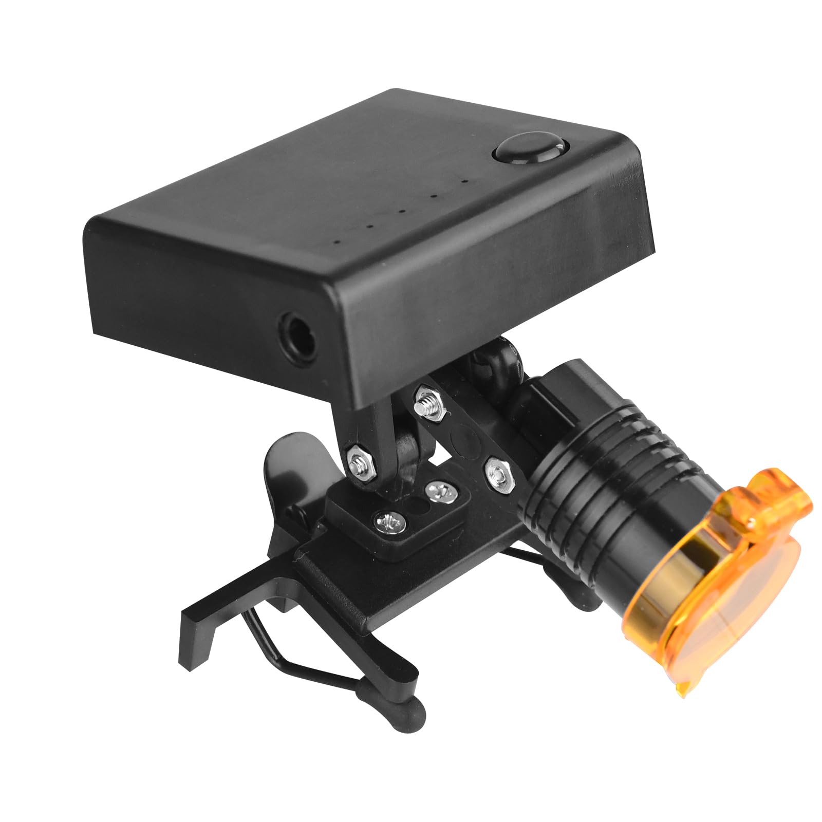 Linterna frontal LED inalámbrica 5W con filtro óptico y clip universal, incluye 2 baterías recargables