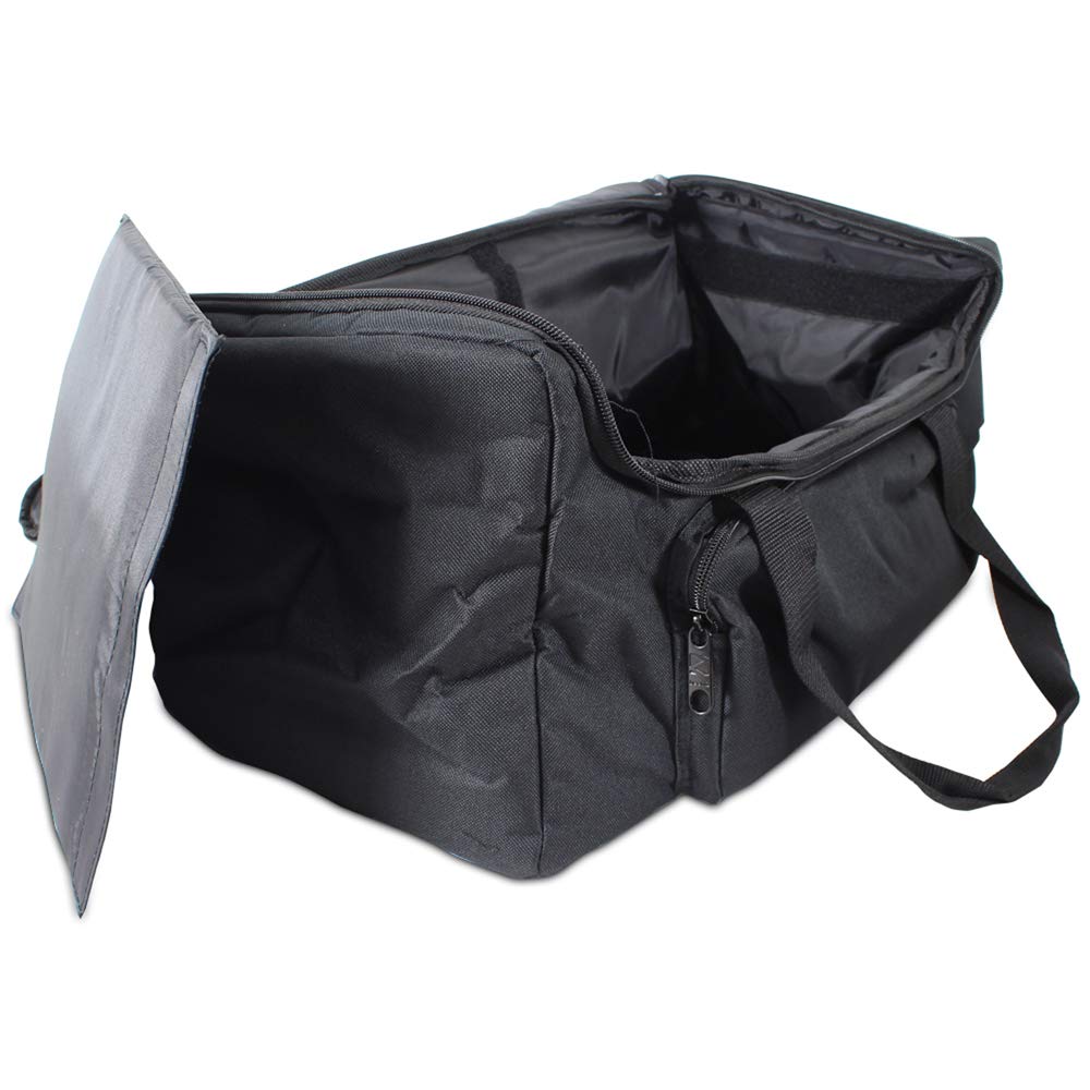 BeamZ AC-420 Maleta estuche blando de transporte apilable con ventana para ver el interior (dimensiones 48 x 27 x 25 cm, para equipos de audio, DJ o productos de iluminación, cremallera) - negro