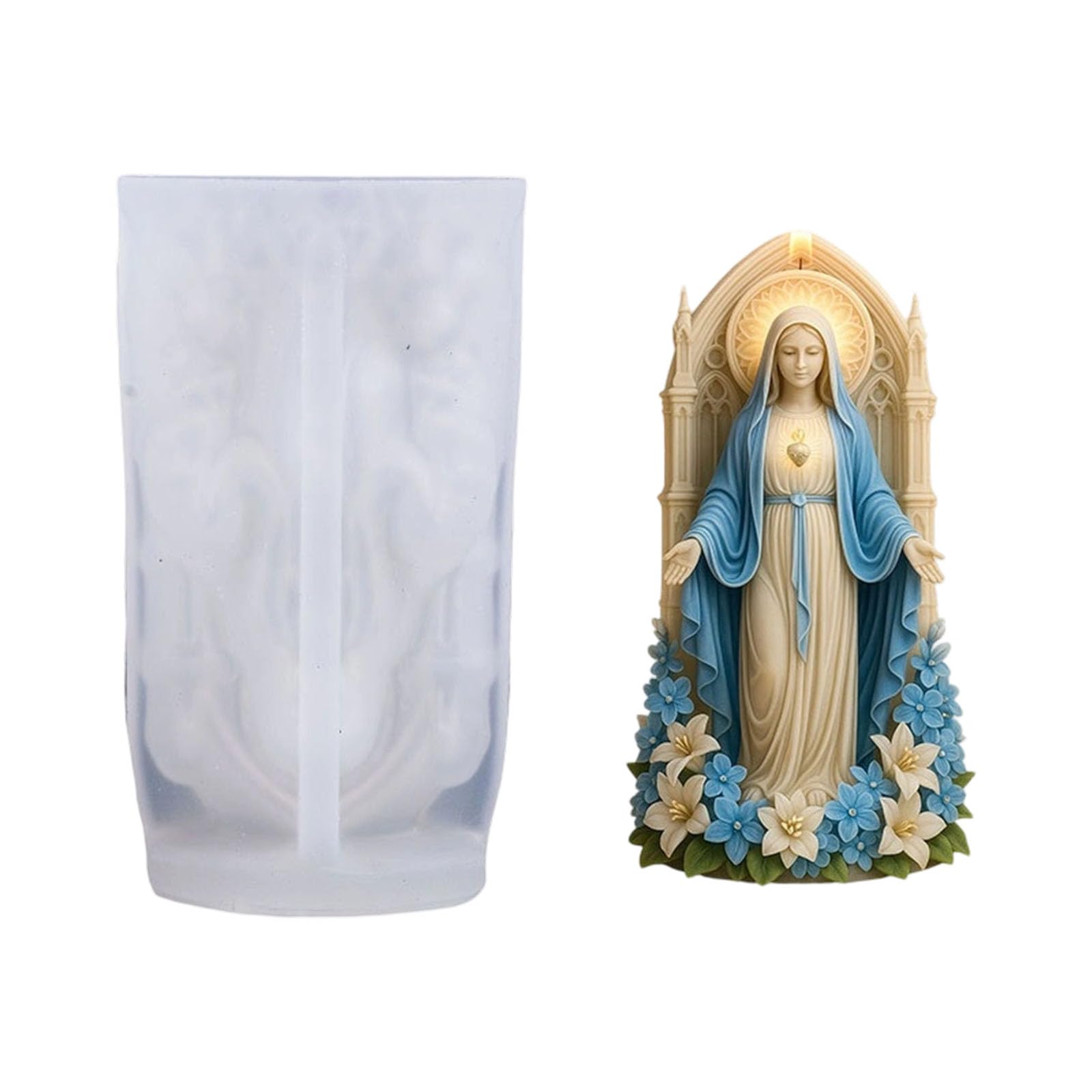 COOLHOOD Silicone Figurine Casting Mold for Resin Plaster Wax, Flexible Single Cavity Mold for Home Statue Projects Figurine Casting Silicone Statue Resin Plaster Wax Craft Easy Release Relief Home