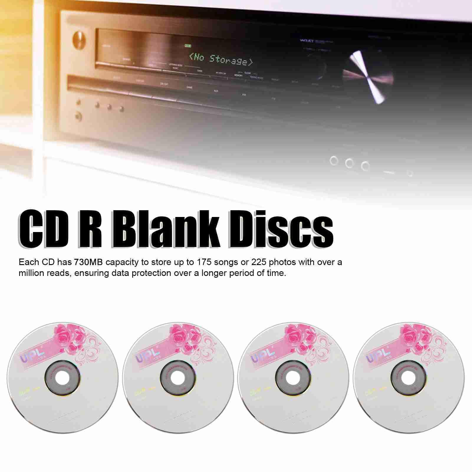 CD R Discos en Blanco, 52x 730mb PC Clear Recordable Music Disc Cds para Quemar música almacenando Datos Digitales Datos (50 por ciento)