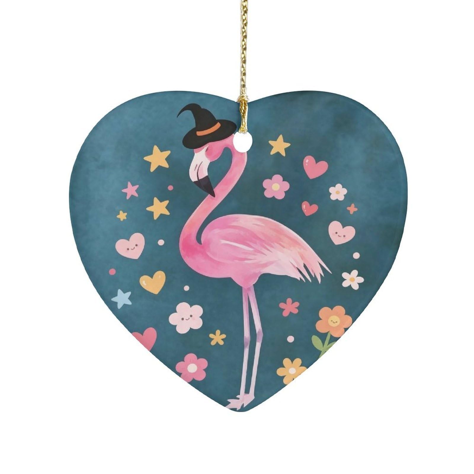 Fekiloot Style Flamingo Ceramic Ornament Home Decor Keepsake