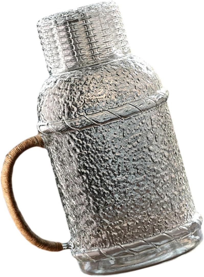 BESTYASH Glass Water Pitcher with Lid 2.0l Large Capacity High-temperature Resistant Home Water Cooling Kettle for Tea Coffee Party Use