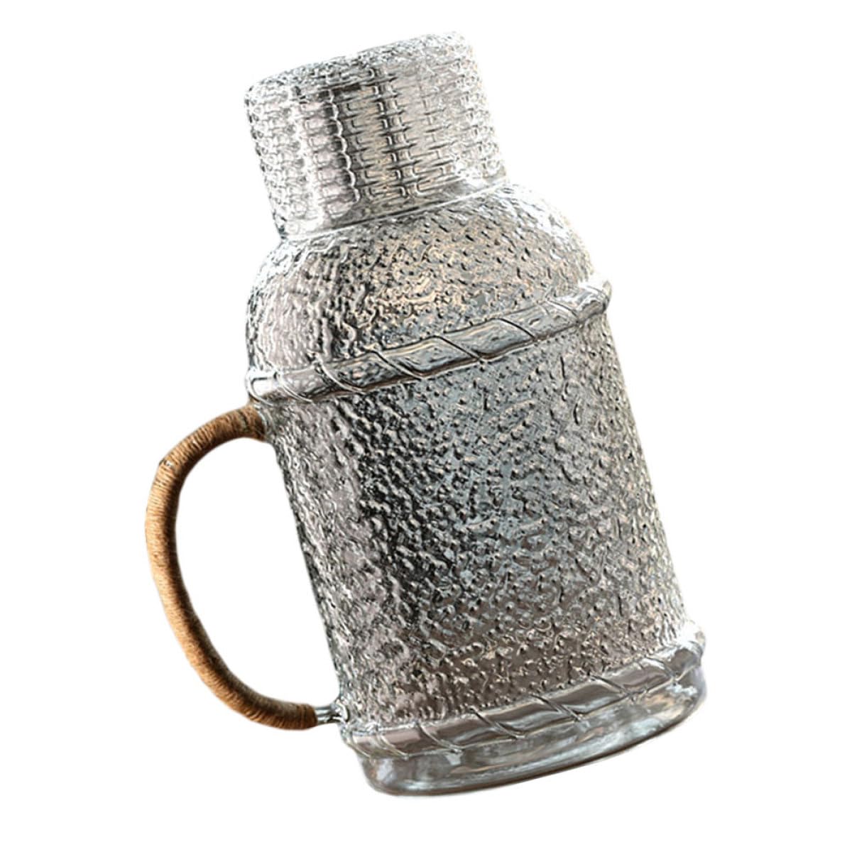 Jarra de Vidrio con Tapa Resistente al Calor Botella Gruesa para Agua Fría Jarra Grande para Hogar para Fiestas y Uso Diario