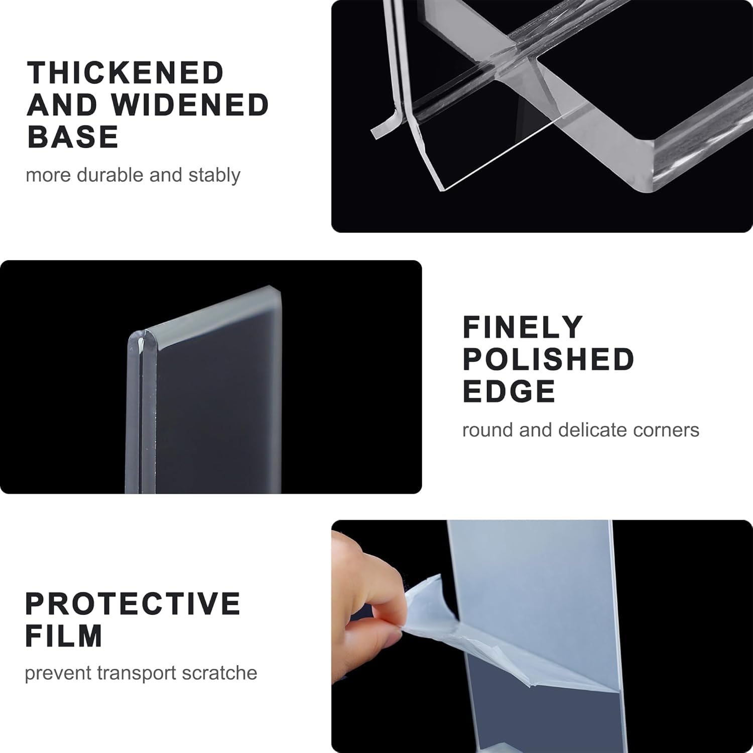 SWYFT ESSENTIALS A5 T-Shaped Acrylic Sign Holder Pack of 6 Double Sided Display Stands for Menus, Promotions & Photos Clear Holders for Office, Stores, Restaurants, and Events (A5) - Image 3
