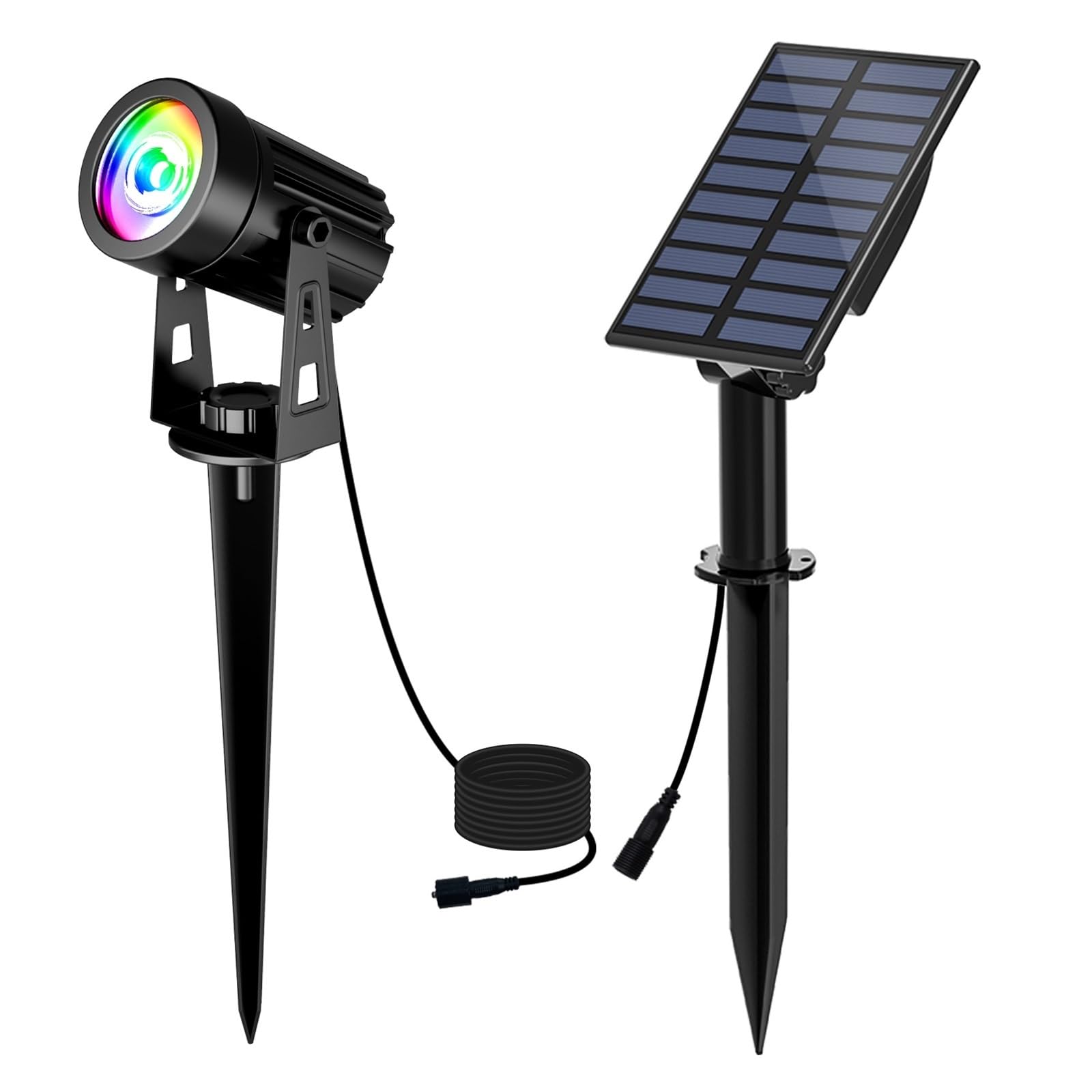 Focos solares LED 3000K/6000K/RGB Luz LED Solar Foco Solar For Exteriores Luz Solar For Jardín Luz Solar For Exteriores IP65 Luz De Energía Solar Impermeable Luz De Pared El ahorro de energía ( Color