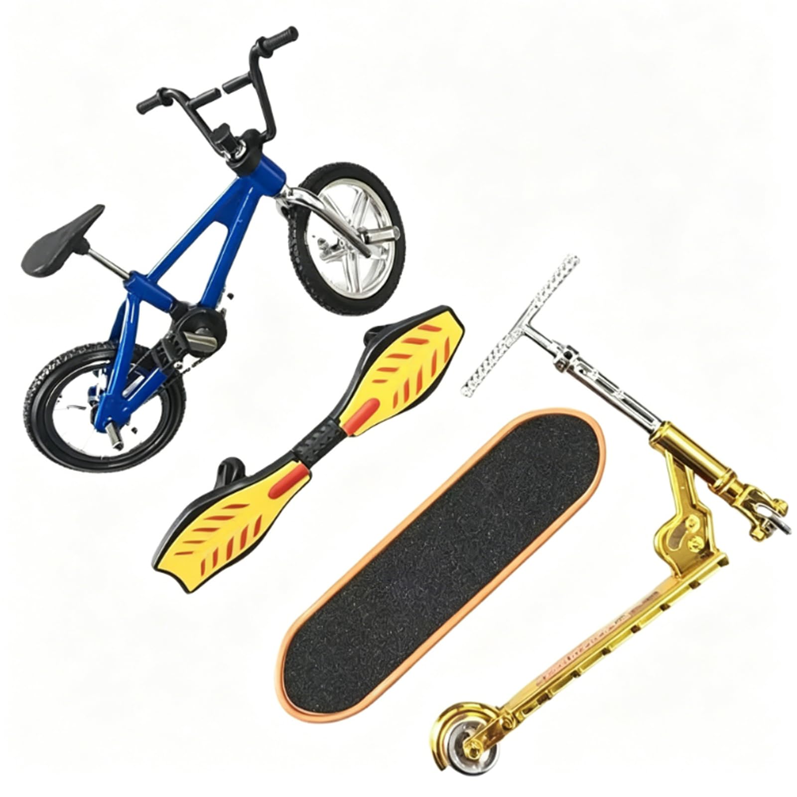 4 Pcs Finger Skateboard and Bike Set, Mini Portable Finger Toys for Kids