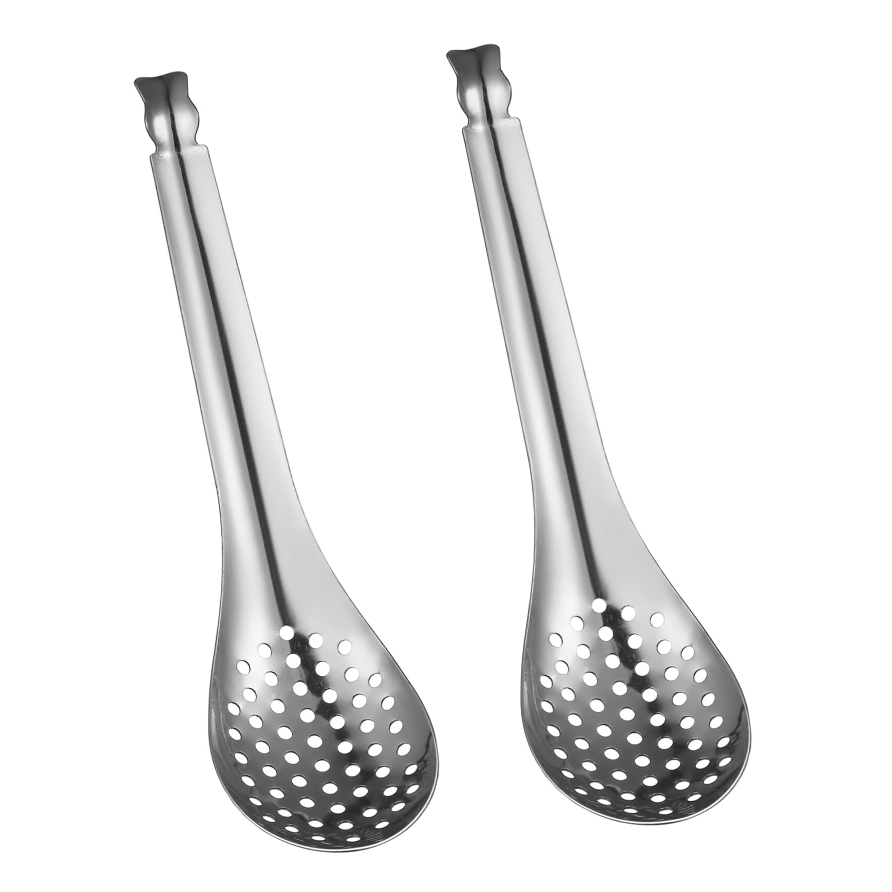 Cabilock 2Pcs Stainless Steel Slotted Spoons Efficient Home Colander for Cooking Ergonomic Design Quick Liquid Separation Kitchen Utensils for Caviar and Food Preparation