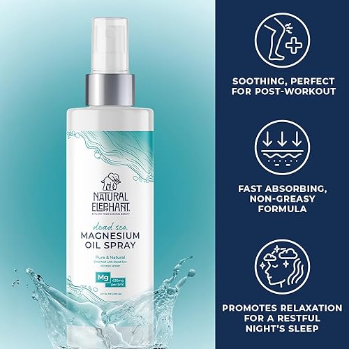 Miniatura 2 de Natural Elephant Spray de aceite de magnesio del Mar Muerto para uso tópico  100% puro  6.7 fl oz (6.8 fl oz)  Promueve la relajación y el bienestar