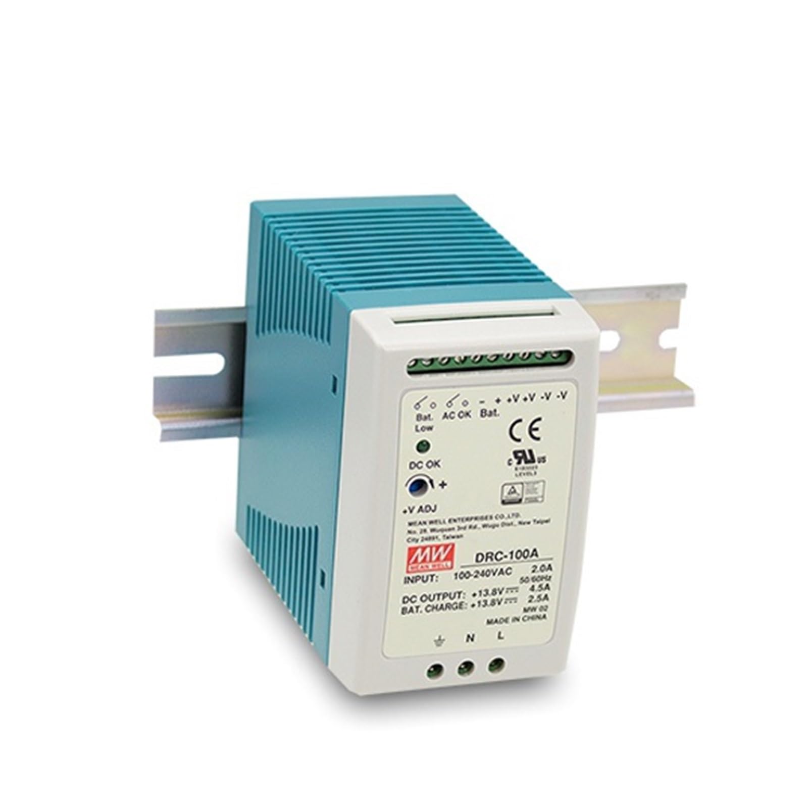1 pièces DRC-100A DRC-100B 13.8V 27.6V 100W UPS DIN Rail Industrie de sécurité ou systèmes de Batterie Alimentation à découpage(DRC-100A)