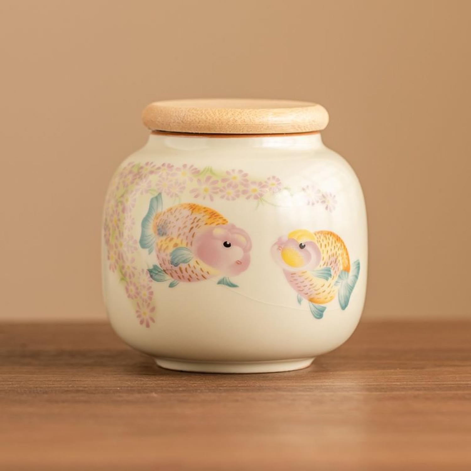 Ru Kiln Ceramics Tea Canisterm, 200ml 6.8oz, Chinese Style Mini Sealed Jar Home Tea Set Accessories