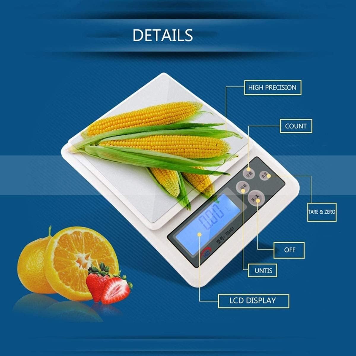 Báscula de Cocina Digital para panadería, balanza electrónica con precisión de 0,1 g, para joyería y Oro.