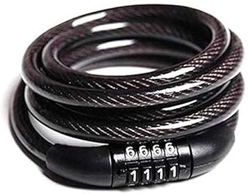 MorningVale Snowpearl Multipurpose 4 Digit Numeric Cable Bike/Bicycle Helmet Lock For Avenger 220 Dtsi (Black), Combination Lock - image, photos