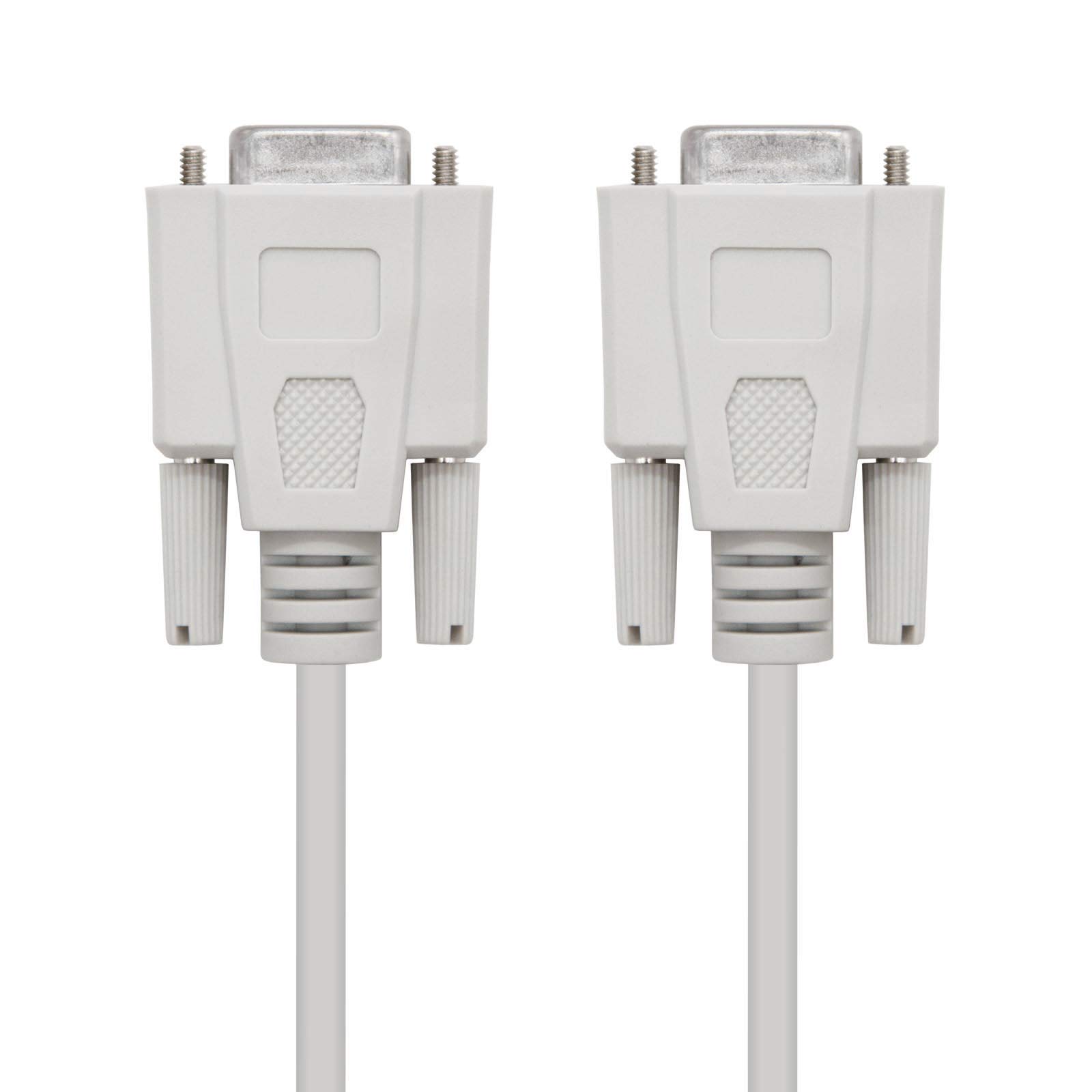 Nanocable 10.14.0602 - szeregowy RS232 kabel komunikacyjny, modem zerowy, DB9/H-DB9/H, żeński, beżowy, 1,8 m