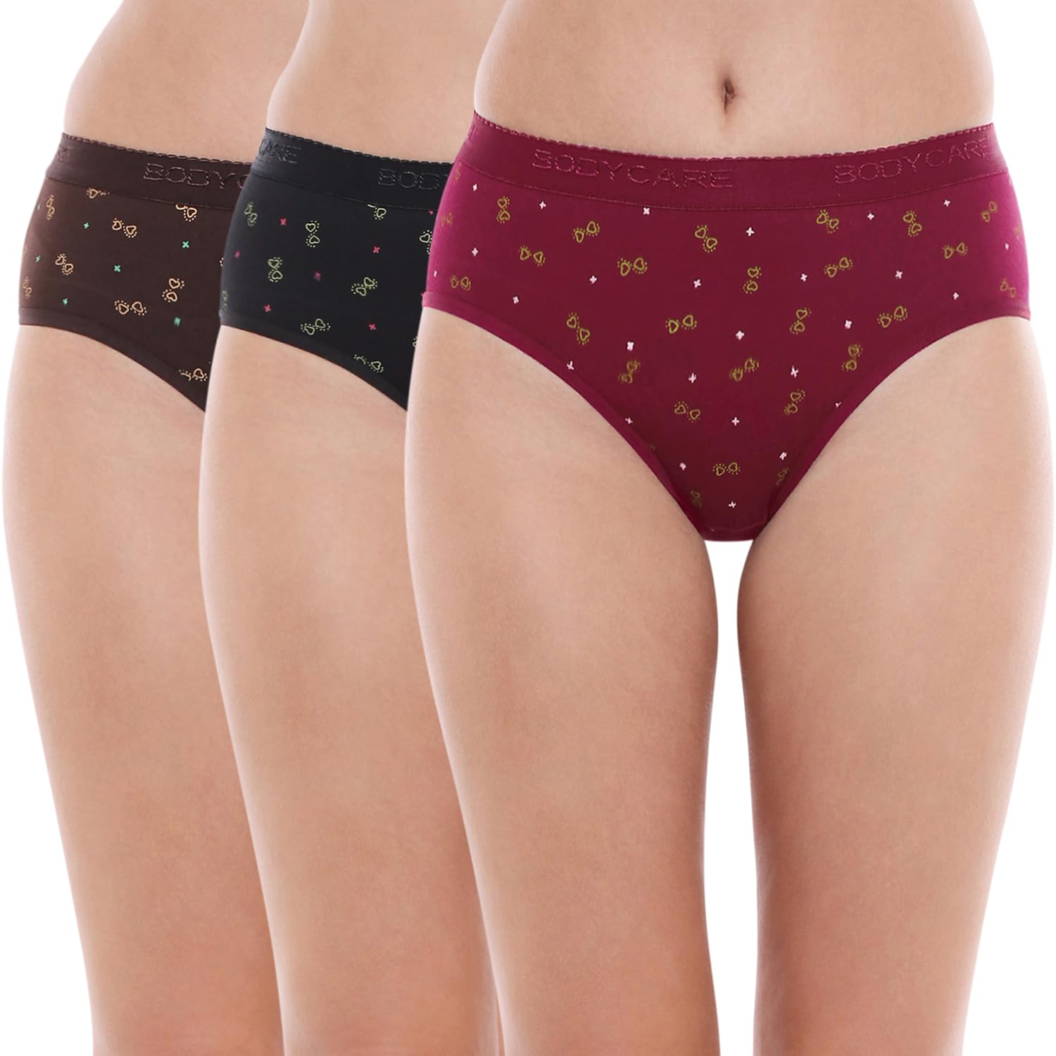 Women Combed Cotton Mid-Waist| Hipster Panties, Pack of 3 – Multicolour Prints-16000
