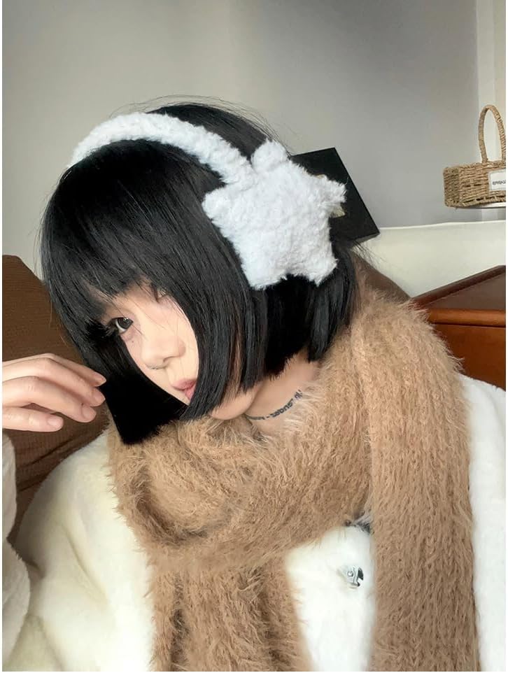 Cute star pattern warm ear cushions, ski ear warmers, warm soft plush ear cushions, outdoor soccer ear protectors - Image 3
